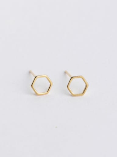 Tiny Hollow Hexagon-shaped Stud Earrings