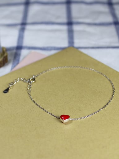 Simple Heart shaped Silver Bracelet