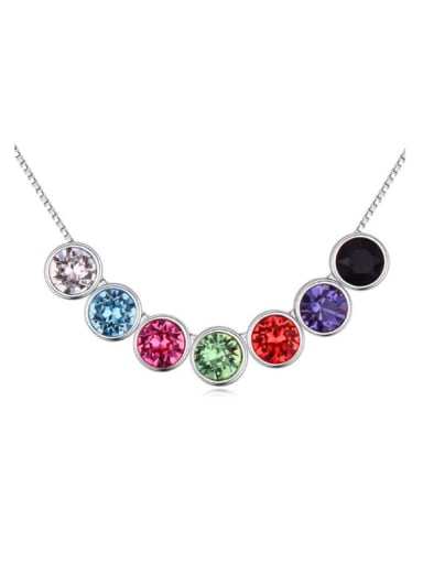 Fashion Colorful Cubic austrian Crystals Alloy Necklace