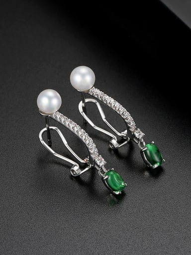 AAA zircon Pearl Earring emerald Earrings