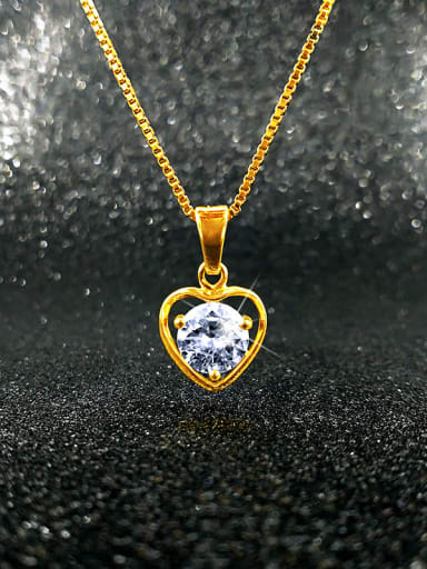 Gold Plated Heart Shaped Zircon Necklace