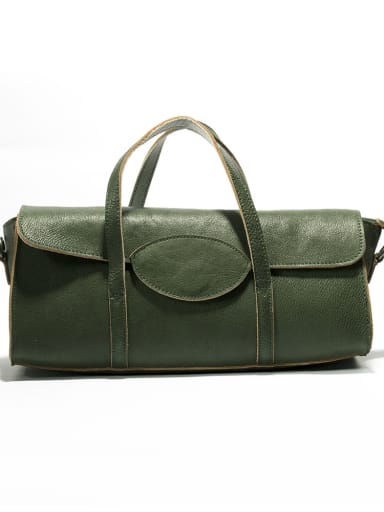 custom Vintage cylinder vegetable tanned boston bag handbag