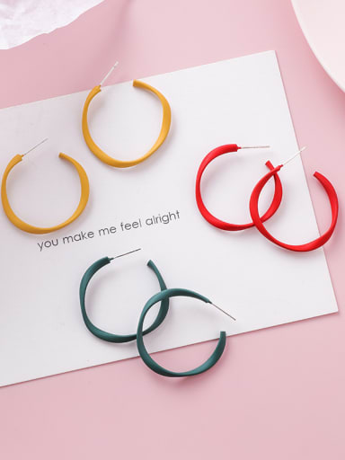 Alloy With Gold Plated Simplistic Geometric Hoop Earrings