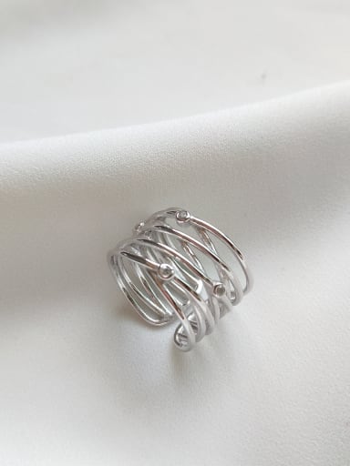 Sterling silver cross line free size ring