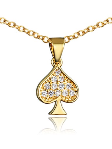 Delicate 18K Gold Plated Heart Shaped Zircon Necklace