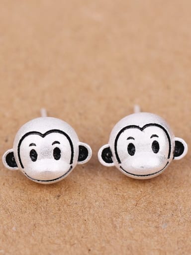 Lovely Monkeys Silver stud Earring