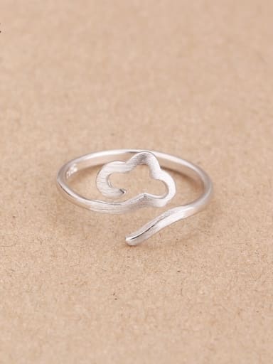 Simple Cloud Silver Opening Midi Ring