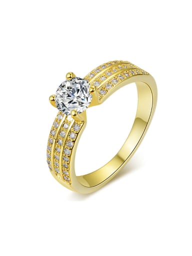 Gold Plated AAA Zircons Wedding Ring