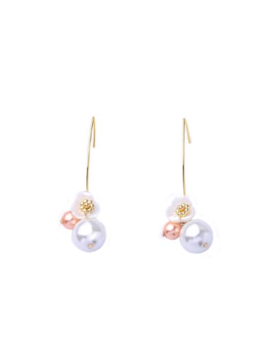 Simple Style Artificlal Pearl Hook drop earring
