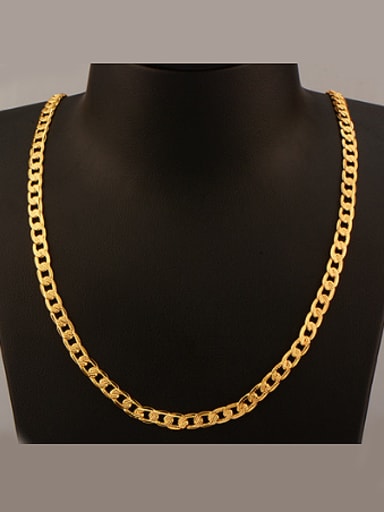 custom 18K Fashion Flat Chain Colorfast Necklace