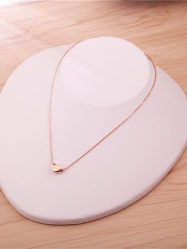 Rose Gold Plated Half-round Pendant Necklace
