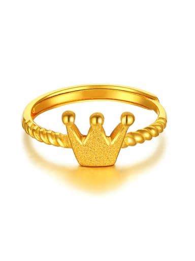 Women Gold Plated Crown Shaped Ring