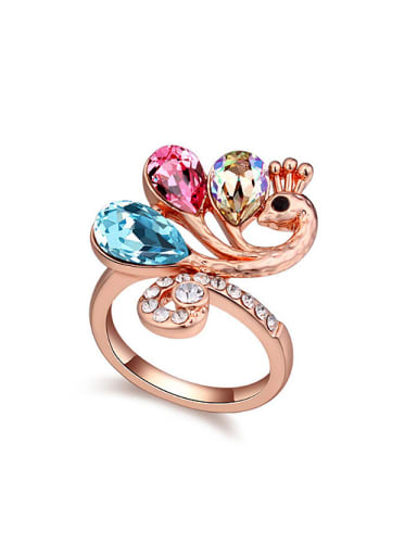 Fashion Colorful austrian Crystals Phoenix Alloy Ring