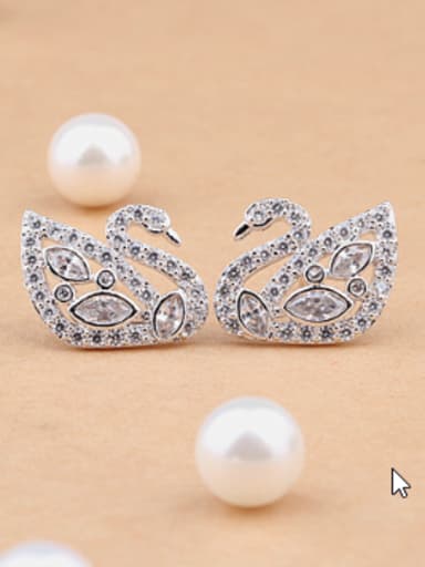 Cartoon Zircon Sterling Silver European And Classic stud Earring