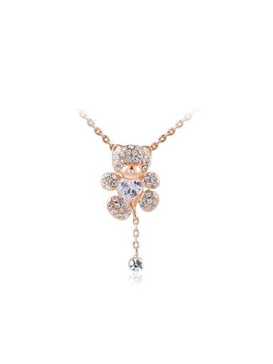 Fresh Bear Shaped Rose Gold Plated Alloy Necklace