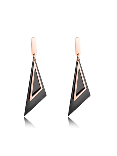 Fashion Triangle Titanium Drop Earrings