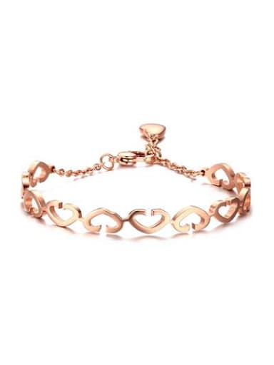 Temperament Rose Gold Plated Hollow Heart Shaped Bracelet