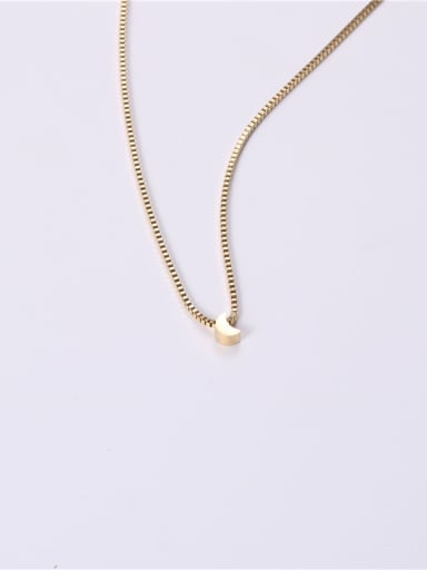 Titanium With Gold Plated Simplistic Moon Necklaces