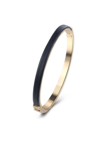 Trendy Double Color Artificial Leather Bangle