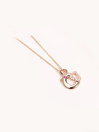 Women Rose Gold Cute Chicken Shaped Necklace