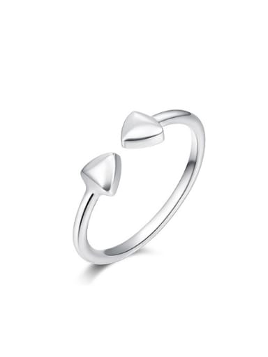 custom Simple 999 Silver Little Hearts Opening Ring