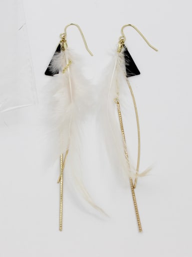 Exquisite 16K Gold Plated Feather Earrings