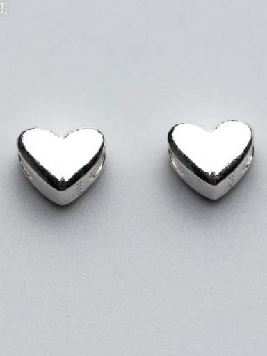 925 Sterling Silver With Silver Plated Simplistic Heart Charms