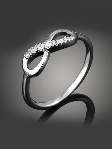 Fashion Eight-shaped Cubic Rhinestones Copper Ring