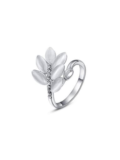 Elegant Leaf Shaped Opal Women Ring