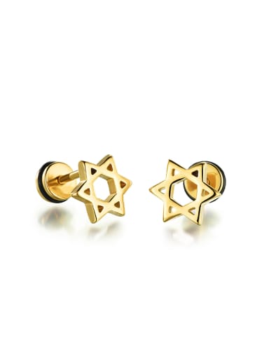 Simple Tiny Six-pointed Star Titanium Stud Earrings
