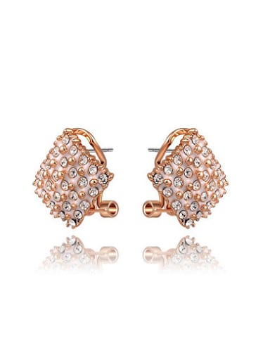 Elegant Square Shaped Austria Crystal Stud Earrings