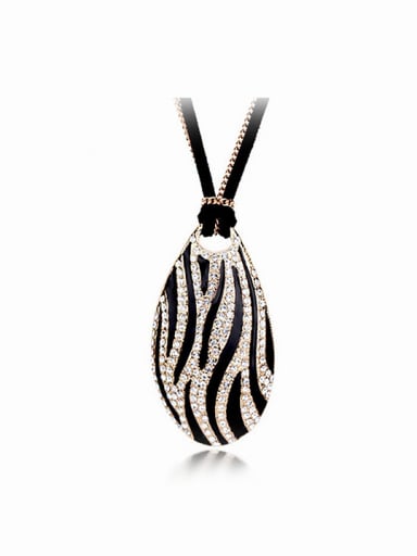 Fashion Water Drop Zebra-stripe Pendant Alloy Sweater Chain