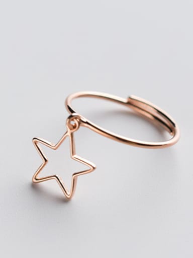 Exquisite Star Shaped Rose Gold Plated S925 Silver Ring