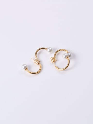 Titanium With Gold Plated Simplistic Irregular Clip On Earrings