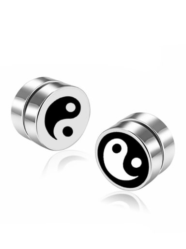 Stainless Steel With Trendy Round Stud Earrings
