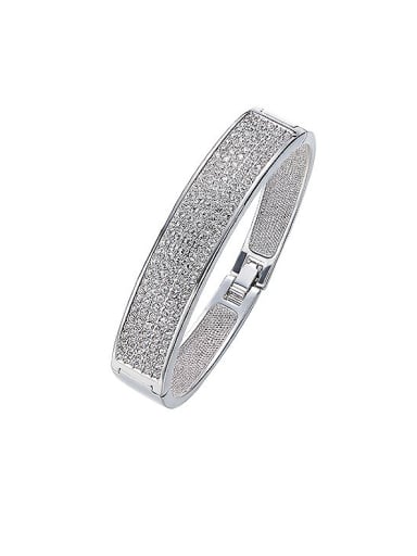 White Gold Plated Crystals Bangle