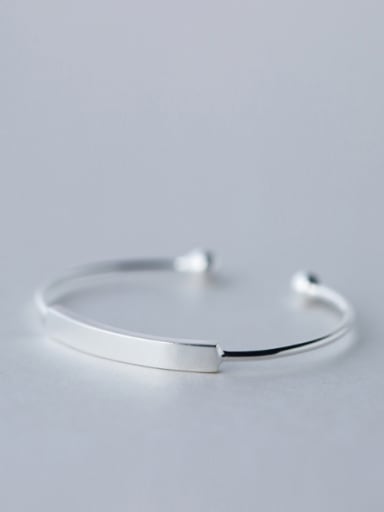 S925 silver glossy simple bangle