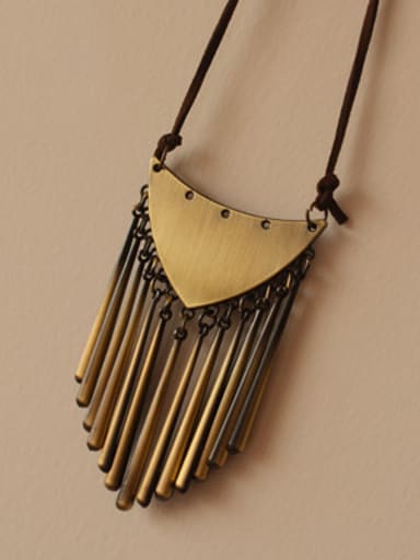 Antique Copper Plated Tassels Necklace