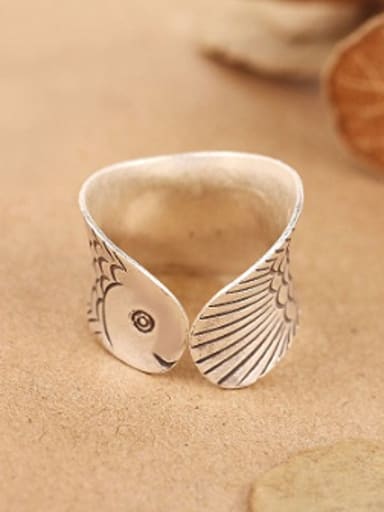 Personalized Fish Handmade Silver Ring