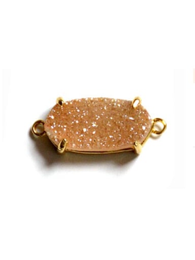 Fashion Oval Natural Crystal Copper Pendant