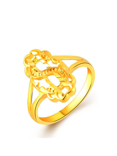 Delicate Letter S Shaped Gold Plated Copper Ring