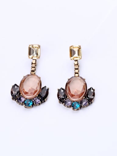 Elegant Retro Glass Stones Drop stud Earring