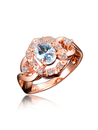 High Quality 18K Rose Gold Plated Zircon Ring