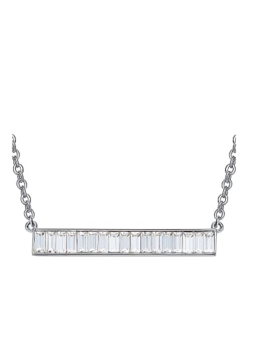 Simple Rectangular austrian Crystals Necklace