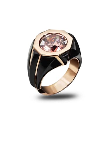 Copper With Rose Gold Plated Simplistic Geometric Band Rings