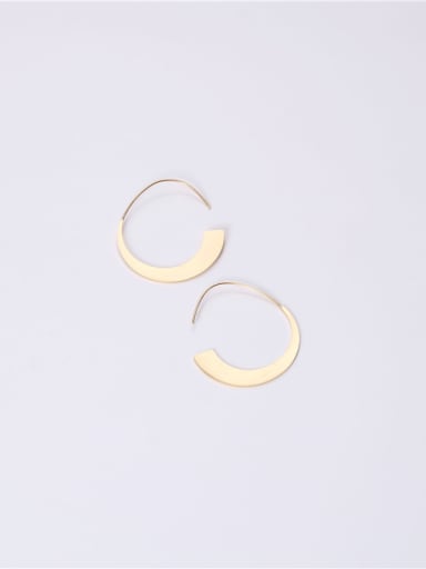 Titanium With Gold Plated Punk Irregular Hook Earrings