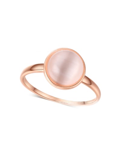 Round Opal Rose Gold Plated Simple Ring