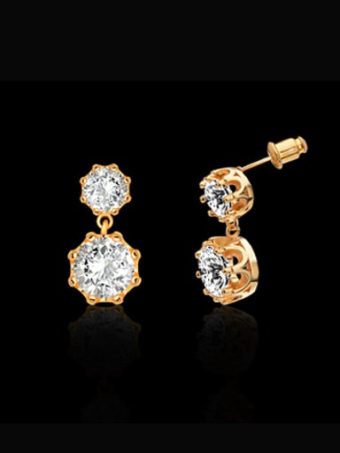 Fashion Round Zircon drop earring