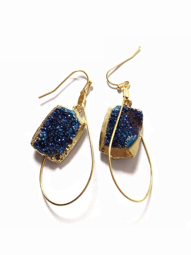 Fashion Gold Plated Natural Blue Crystal Earrings