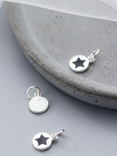 925 Sterling Silver With Platinum Plated Simplistic Star Charms